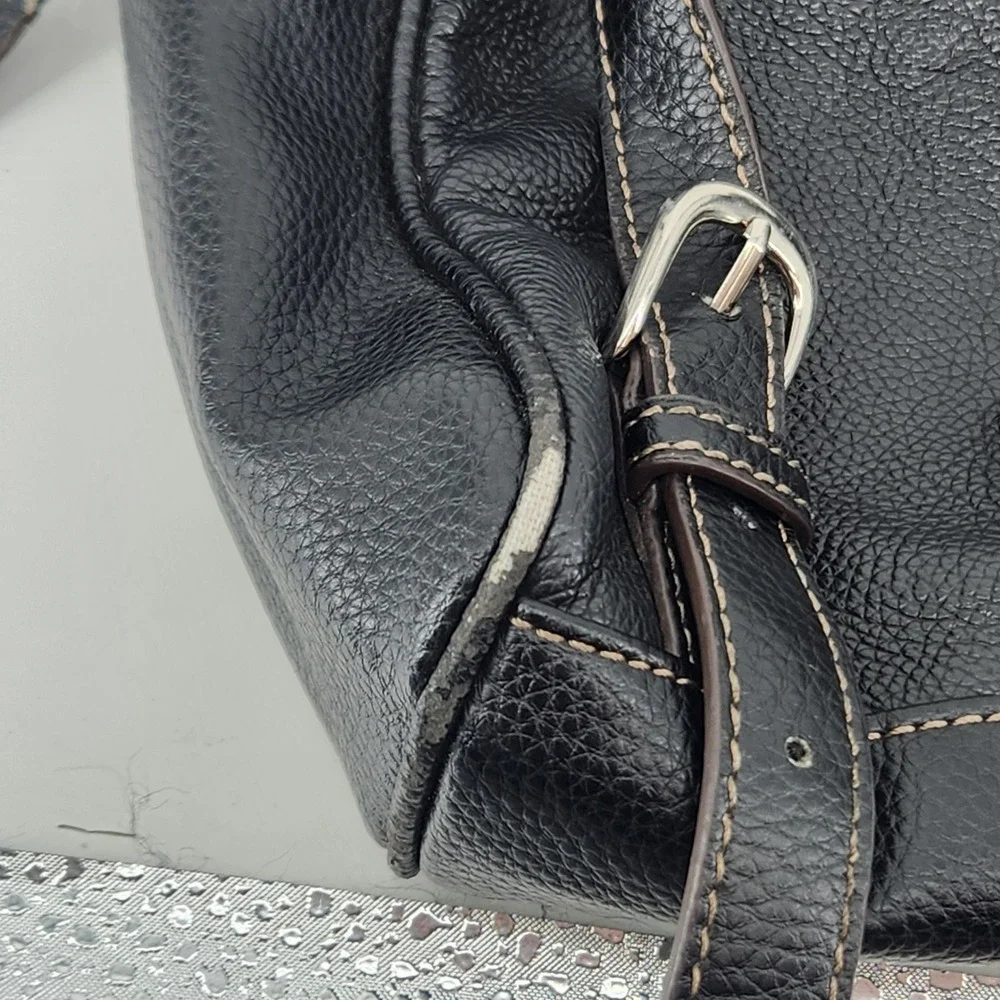 Tignanello Backpack Purse Black Genuine‎ Leather Mini Shoulder Bag Women
